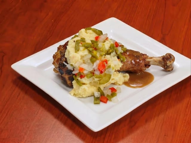 Stuffed STL with Onion Peppers and Potatoes.