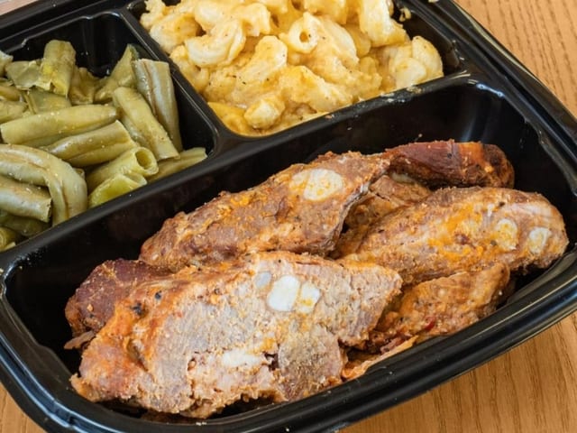 Rib Tips Sauce on the Side.